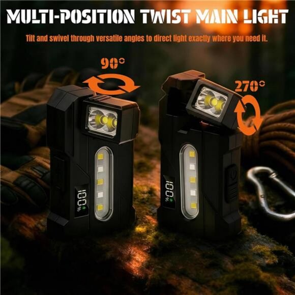 G5 Mini EDC Flashlight Kit 500 Lumens, 4-in-1 Tactical Flashlight Rechargeable - Picture 5 of 8